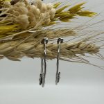 Boucles d'oreilles Agnès acier inoxydable argenté avec soleil strassé