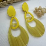 Boucles d'oreilles à clips Fateha jaunes - pour oreilles non percées